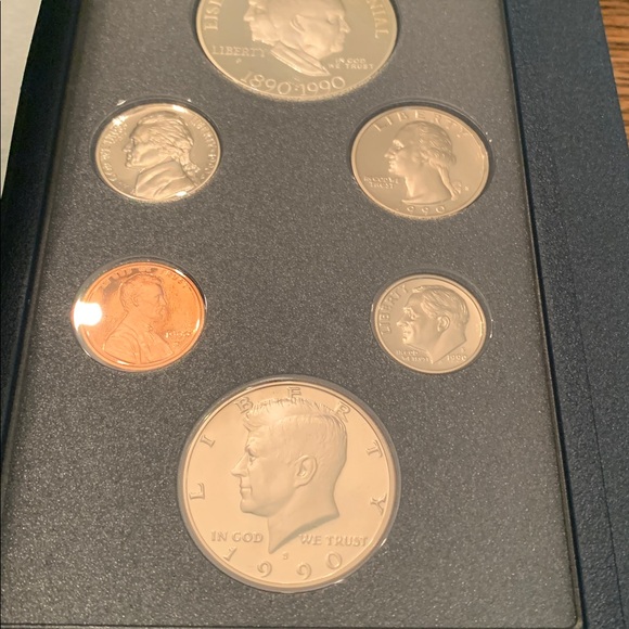 1990 US Mint Prestige coin collection box w plastic and velvet protective cover - Picture 1 of 16